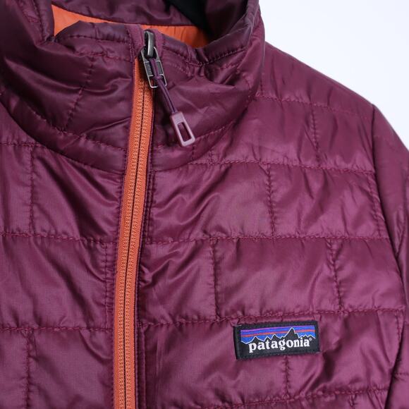 PATAGONIA Nano Quilted Puff Jacket Plum Light Orange Insulated Women's S - Picture 6 of 11